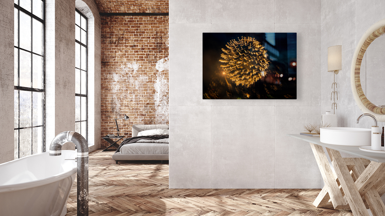 Abstract firework show over Pittsburgh Reproduction