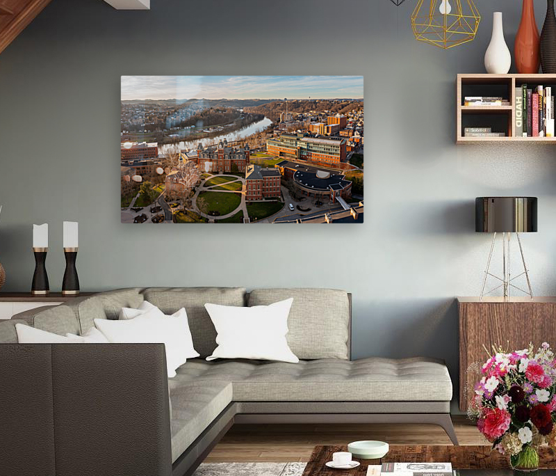 Aerial panorama of the Woodburn Circle at the university  Reproduction