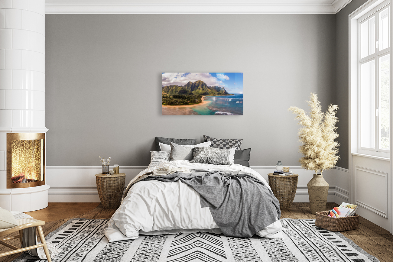 Tunnels Beach on the north shore of Kauai in Hawaii Reproduction