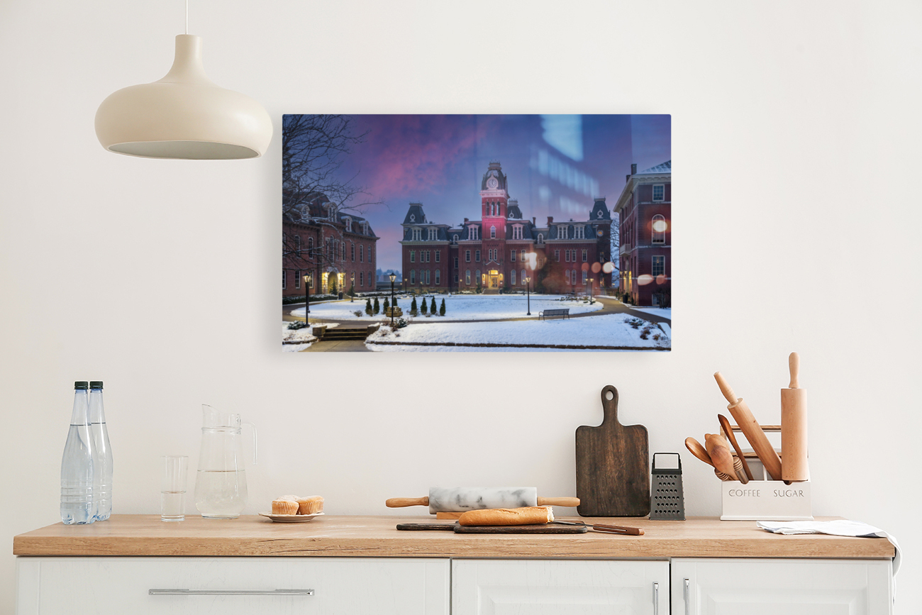 Woodburn Hall at West Virginia University in December Reproduction