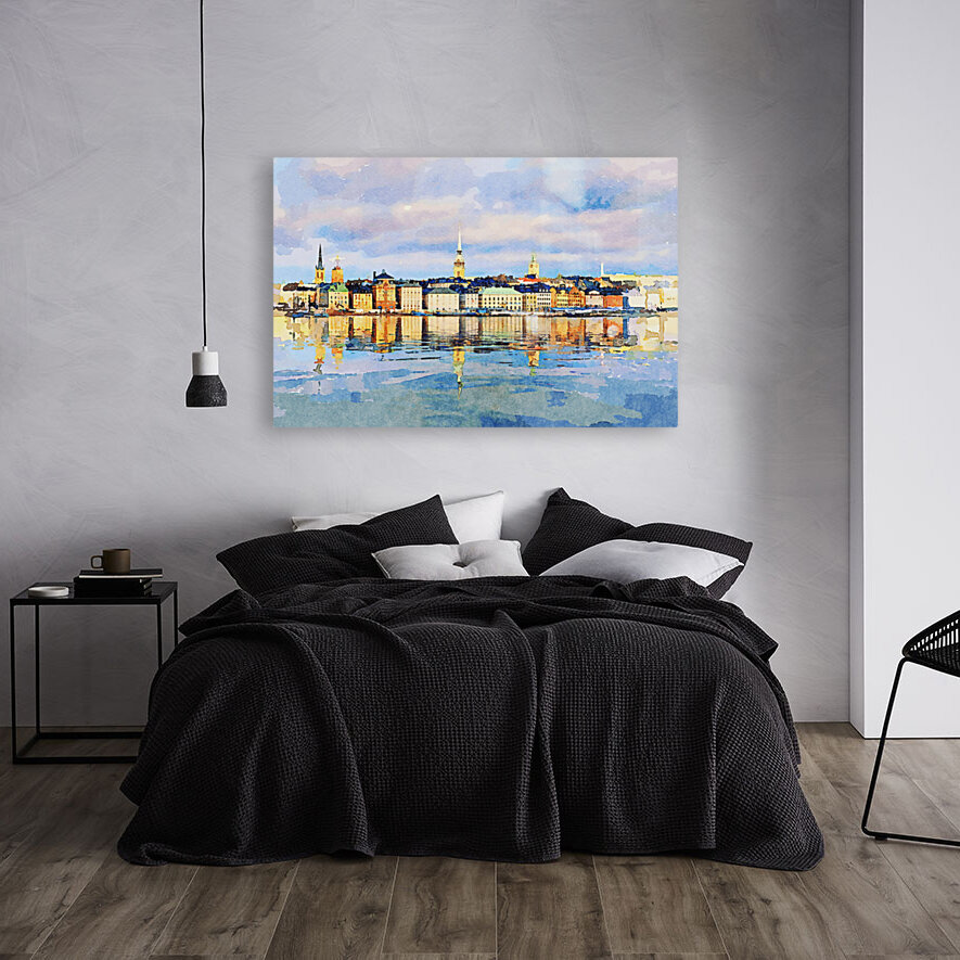 Water color of Gamla Stan in Stockholm Reproduction
