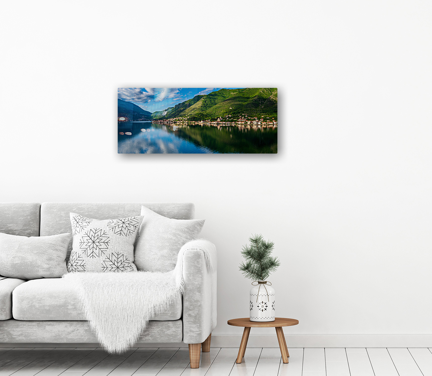 Town of Prcanj on the Bay of Kotor in Montenegro Reproduction