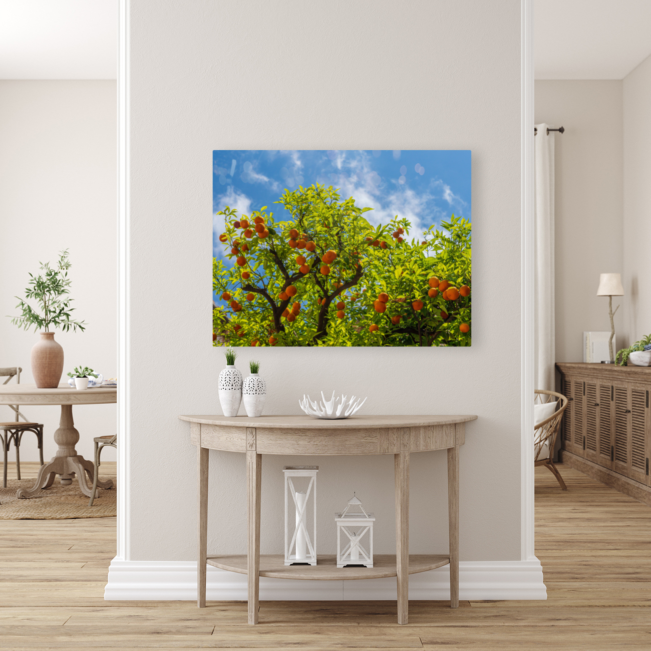 Oranges growing in courtyard of monastery Reproduction