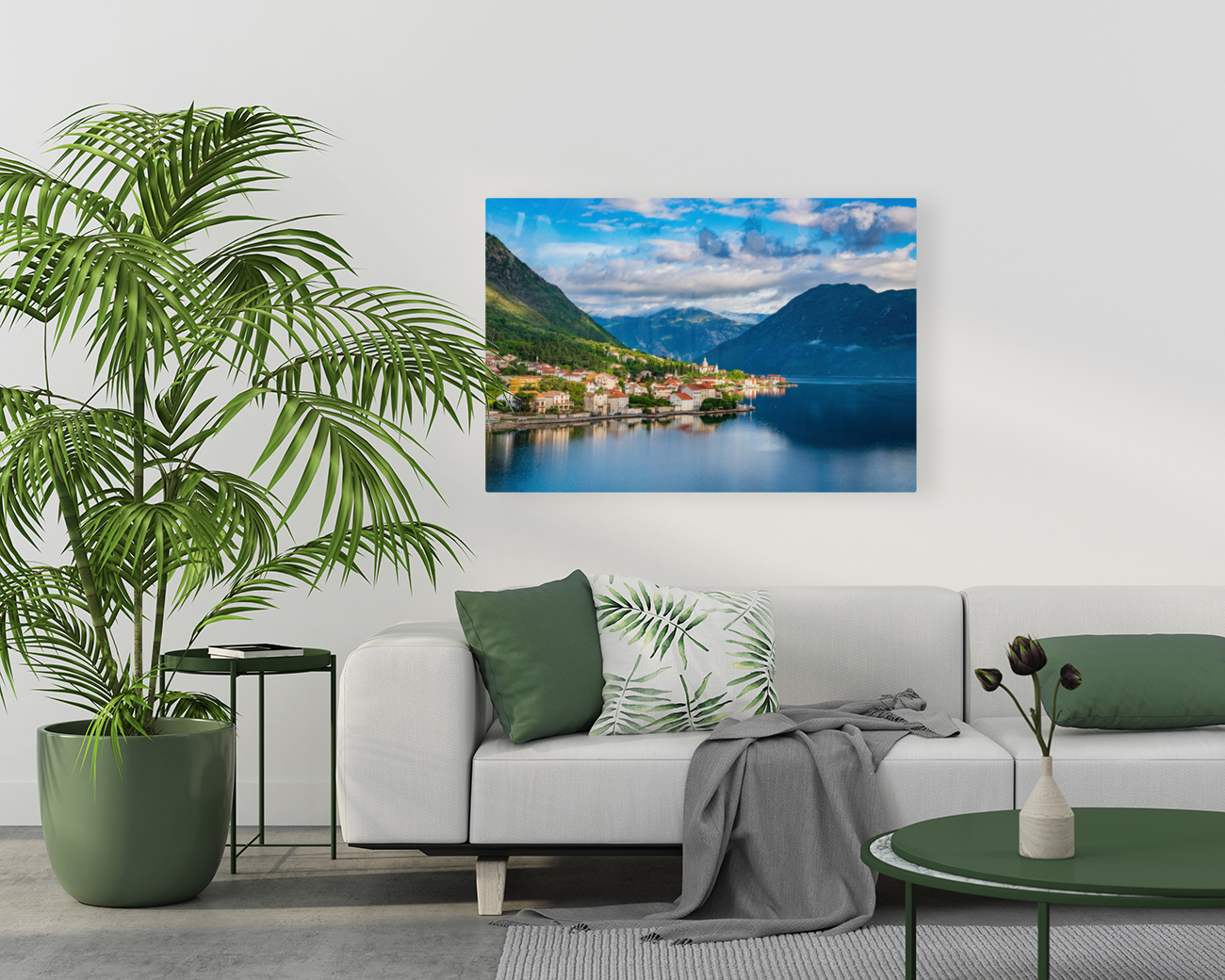 Town of Prcanj on the Bay of Kotor in Montenegro Reproduction