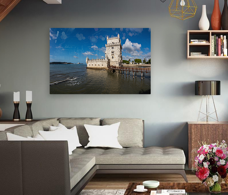 Panorama of the Tower of Belem near Lisbon Reproduction