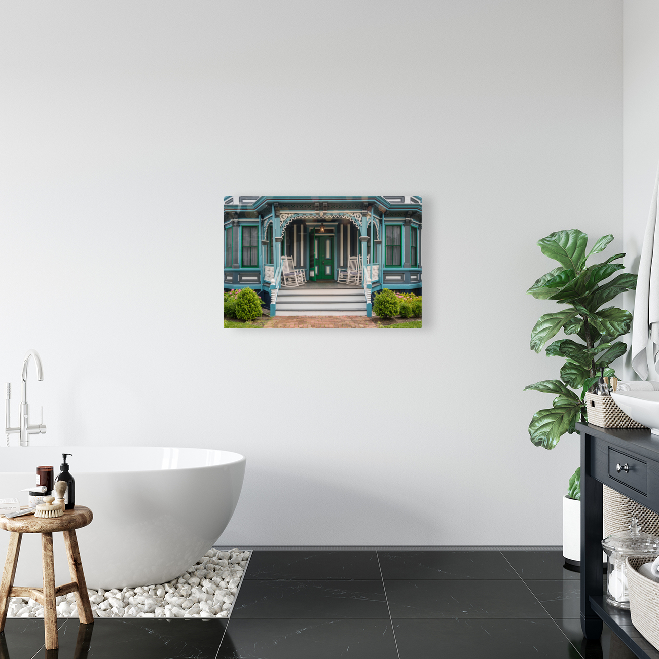 Entrance to Victorian home in Cape May Reproduction