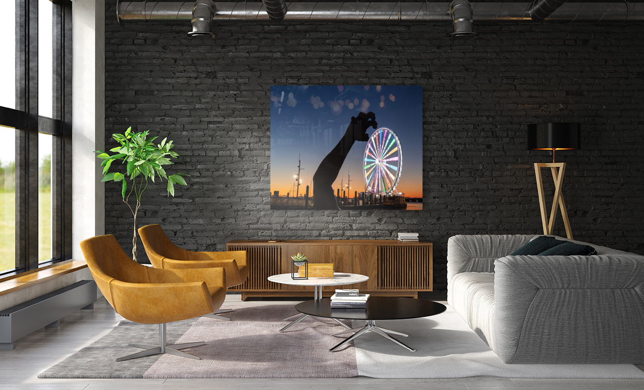 Ferris wheel and The Awakening sculpture Reproduction