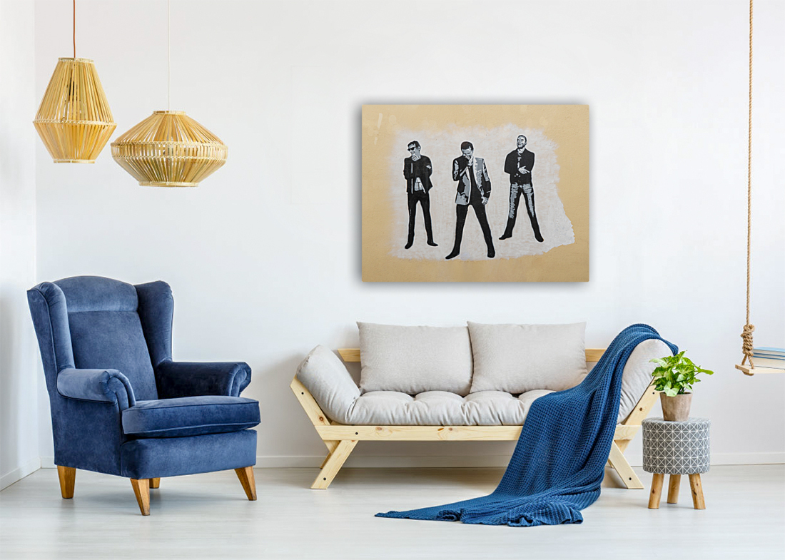 Wall painting of the pop group Muse  Reproduction