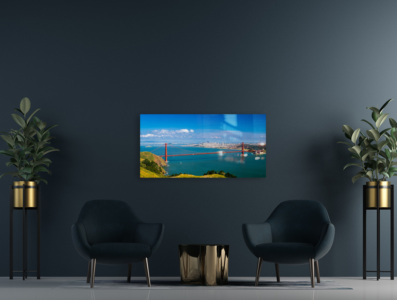 The Golden Gate Bridge and San Francisco Reproduction