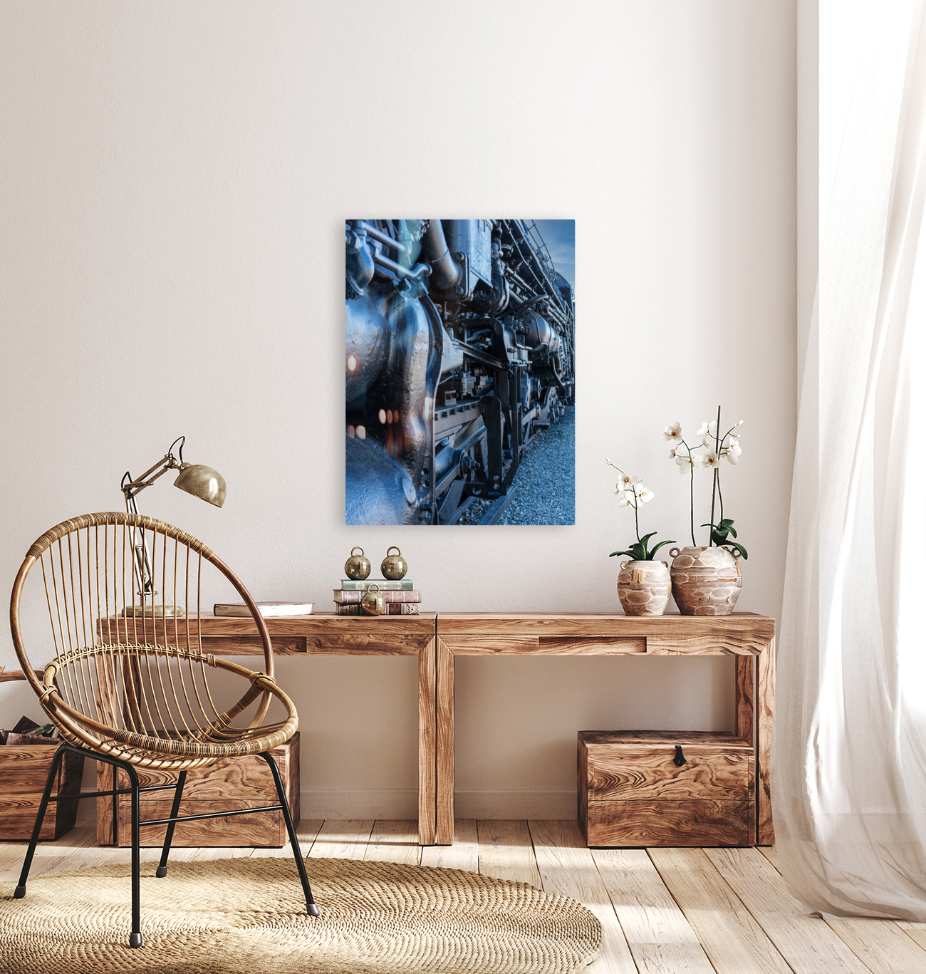 Santa Fe locomotive 5021 at Sacramento Reproduction