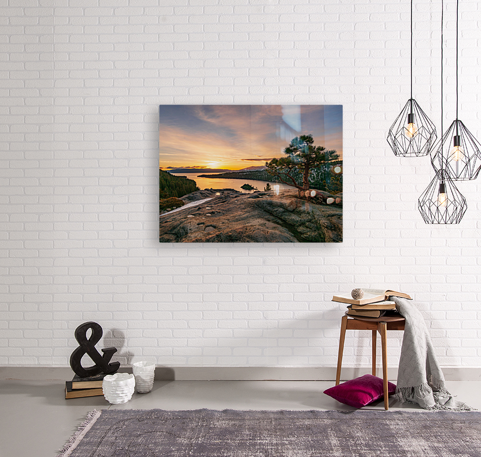 Emerald Bay on Lake Tahoe with snow Reproduction