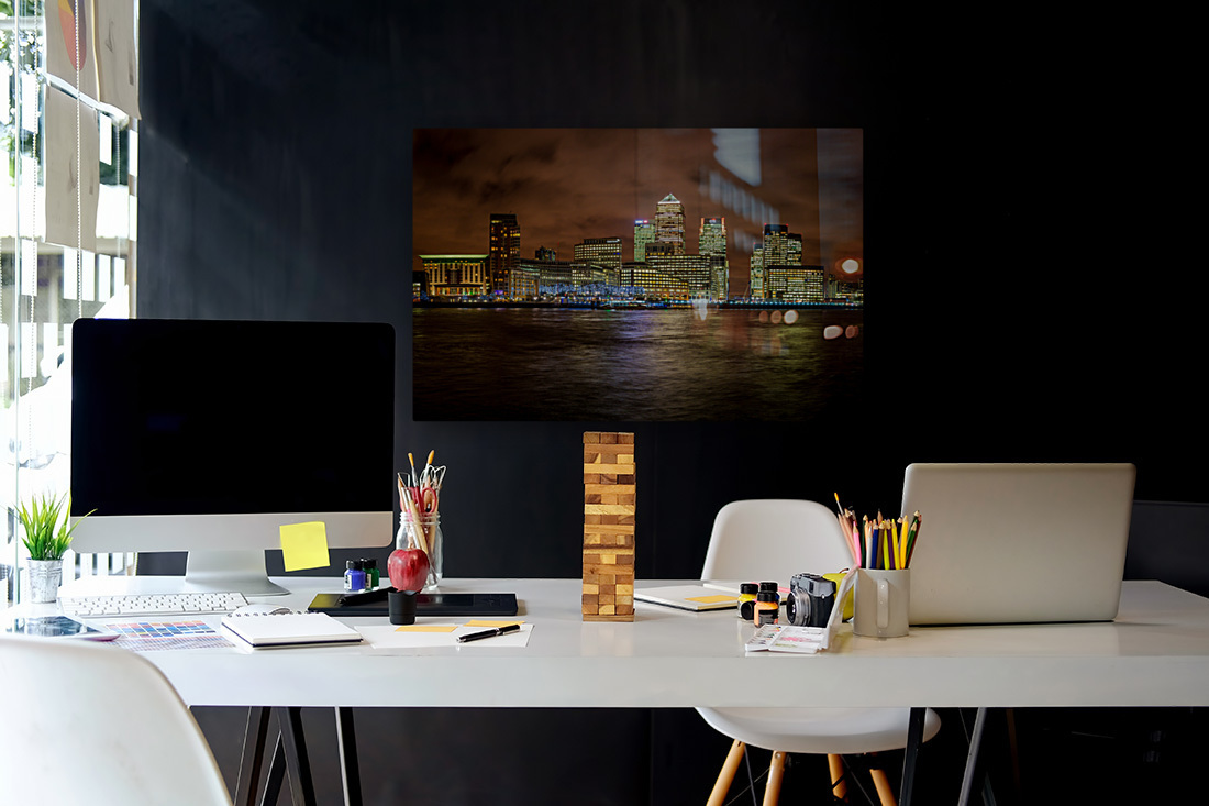 Skyline of Canary Wharf in London Reproduction