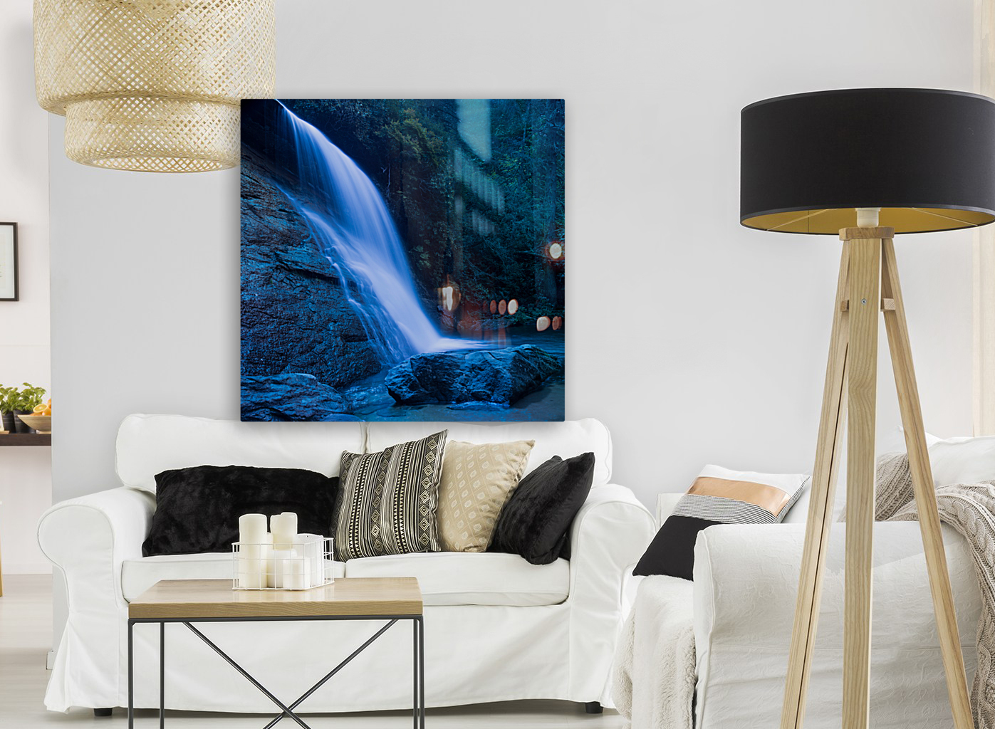 Silver Run falls waterfall near Cashiers NC Reproduction