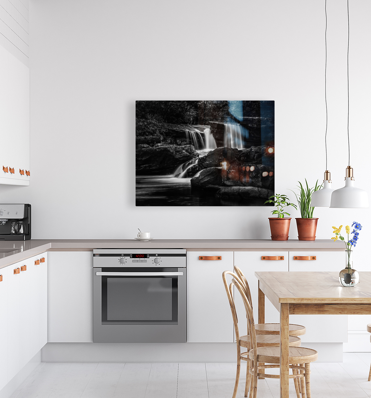 Black and White Waterfall on Deckers Creek Reproduction