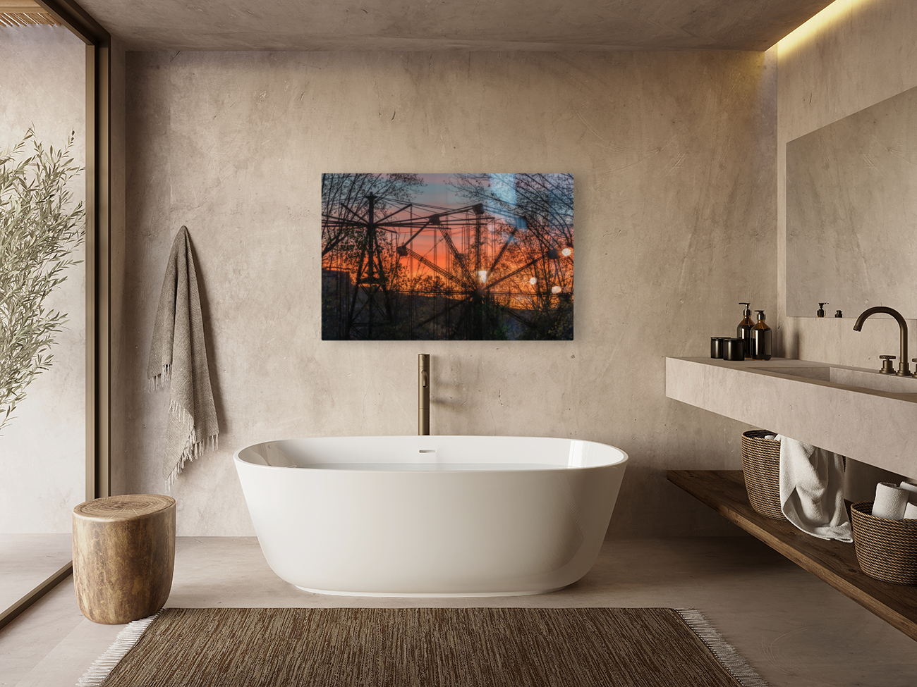 Ferris Wheel ride at abandoned funfair  Reproduction