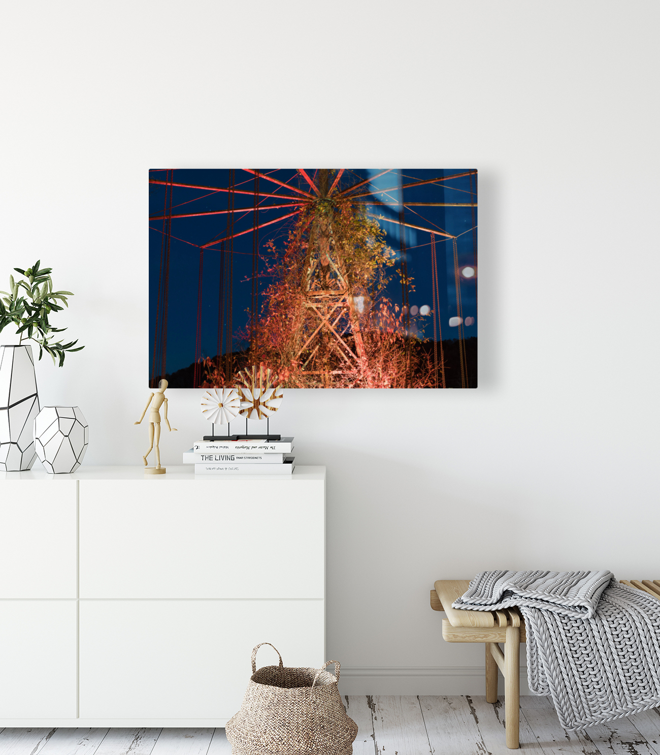 Chain swing ride at abandoned funfair  Reproduction