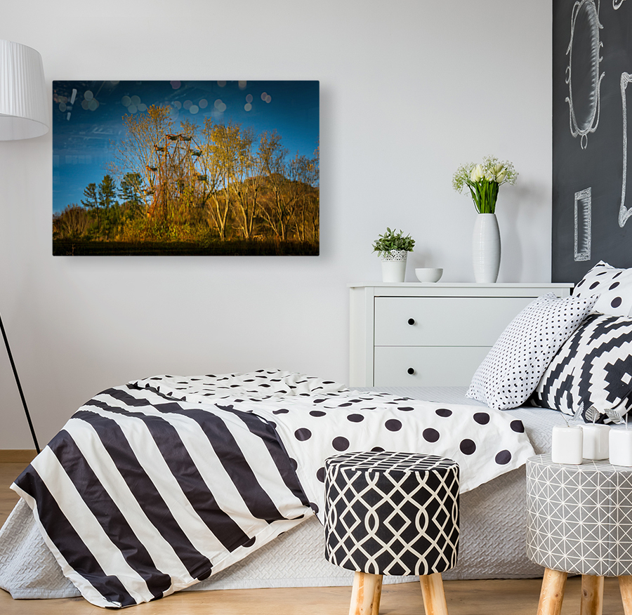 Ferris Wheel ride at abandoned funfair  Reproduction