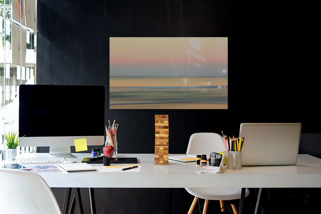 Sunrise over ocean with sideways pan Reproduction