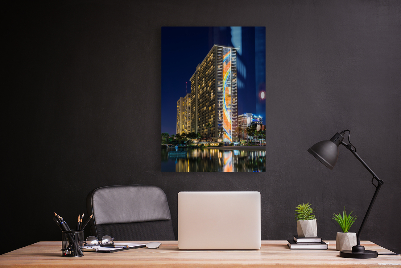 Newly restored tiling mural on Rainbow Tower Reproduction