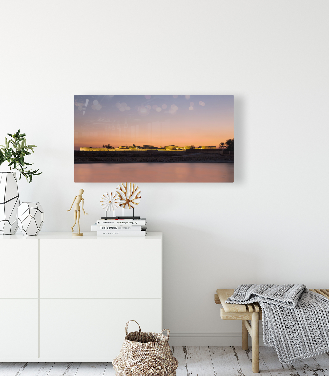 Old Bahrain Fort at Seef at sunset Reproduction