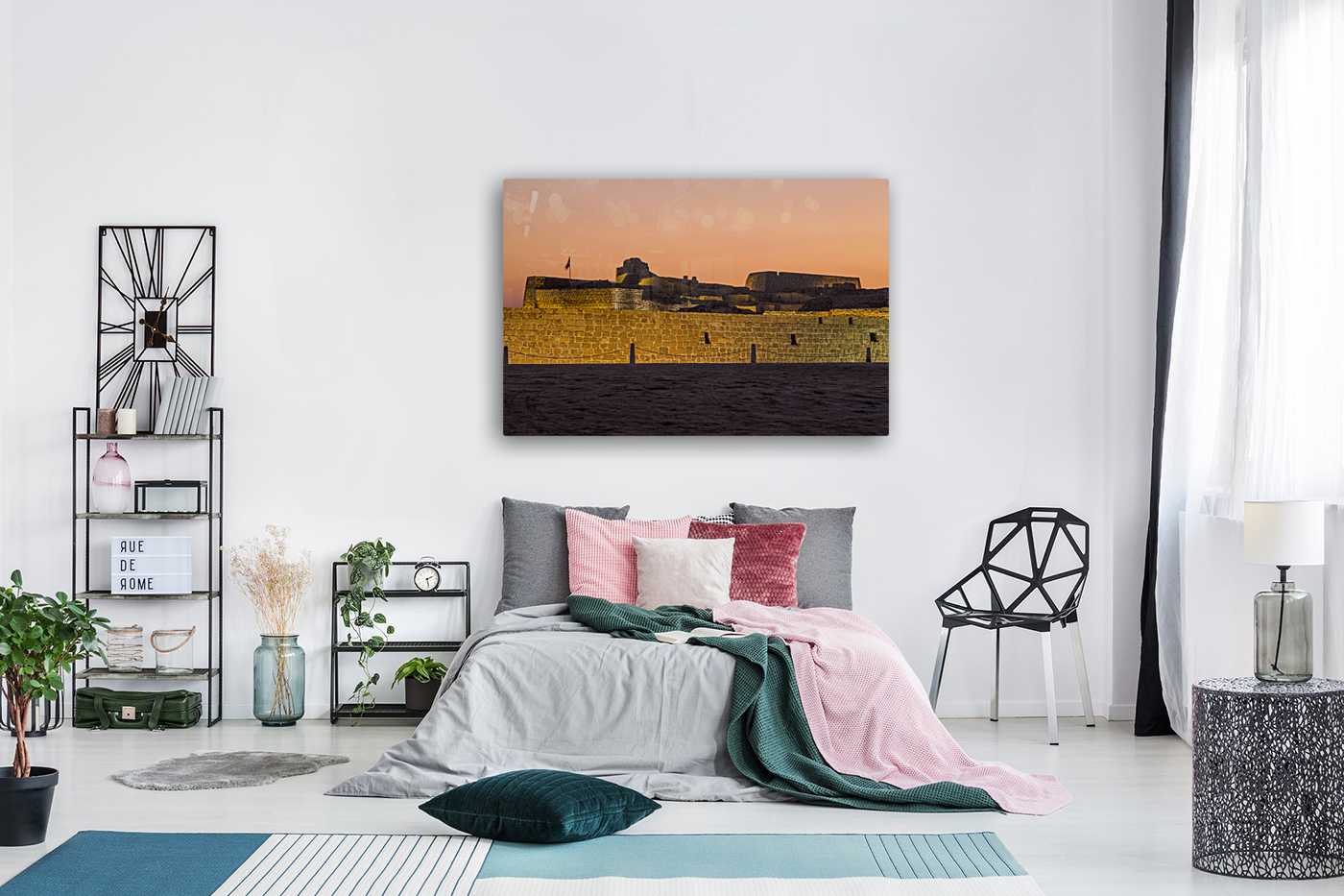 Old Bahrain Fort at Seef at sunset Reproduction