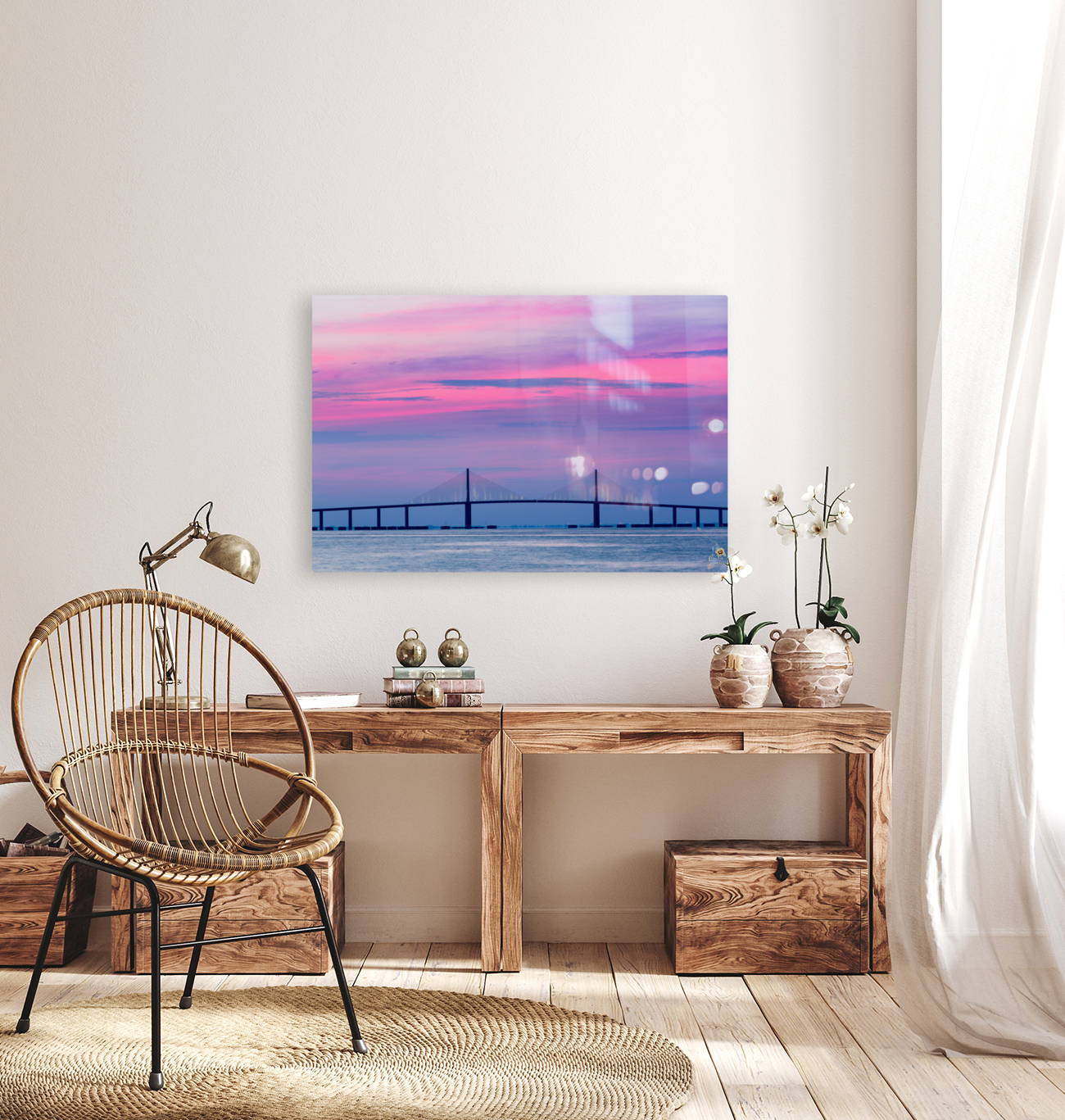 Sunshine Skyway Bridge at dawn Reproduction