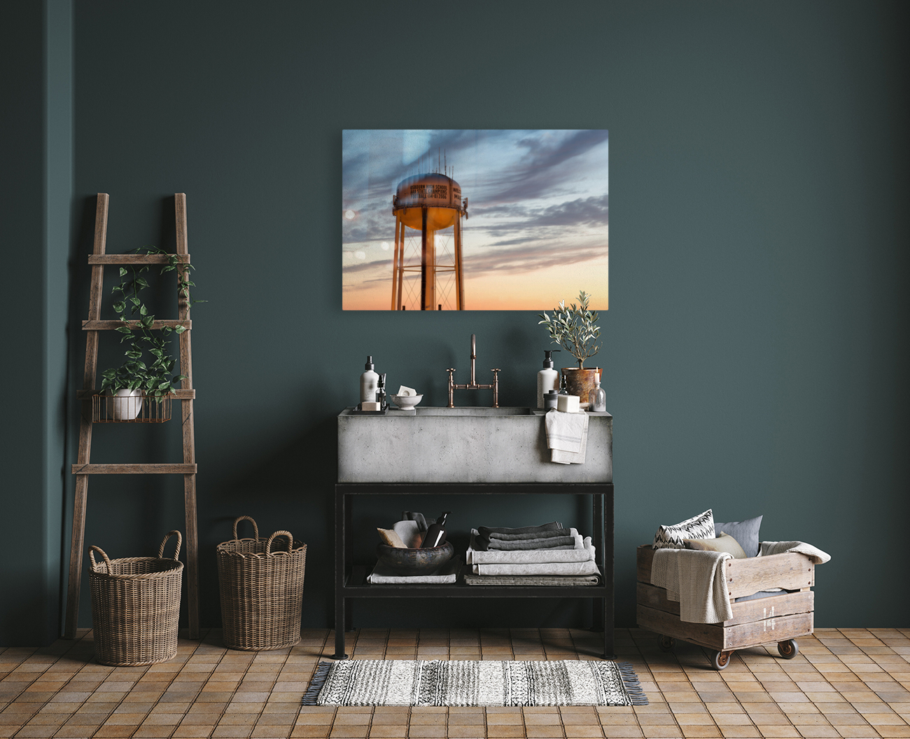 Water tower in Manassas Virginia Reproduction