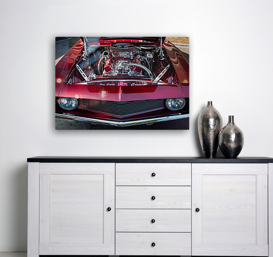 Engine compartment of chromed Camaro Reproduction
