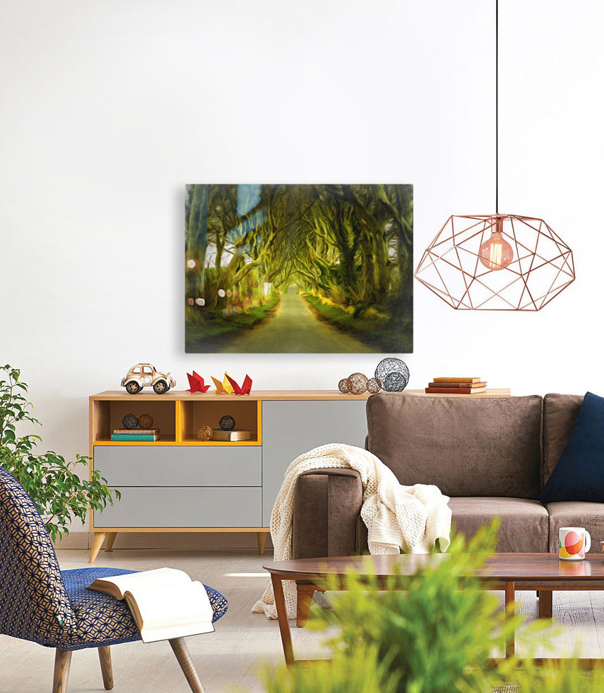 Dark Hedges road through old trees Reproduction