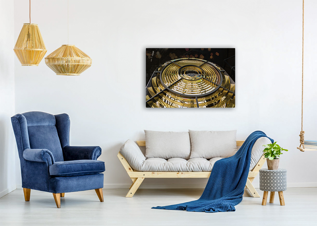 Detail of lighthouse lens at Lizard Light house in Cornwall Reproduction