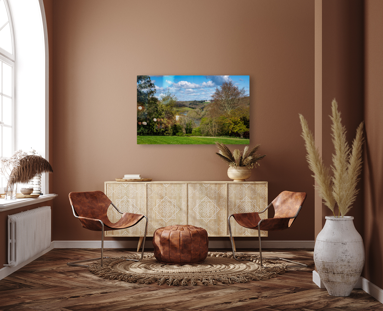View across the rolling countryside of Cornwall Reproduction