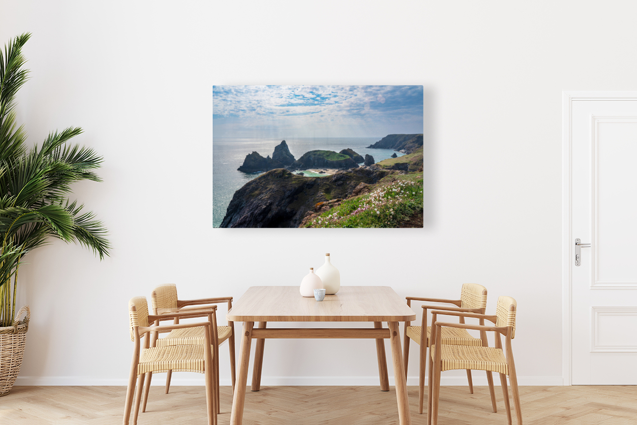 Dramatic rocks at Kynance Cove near the Lizard in Cornwall Reproduction