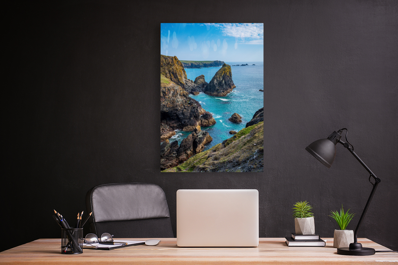 View towards the Lizard from Kynance Cove in Cornwall Reproduction