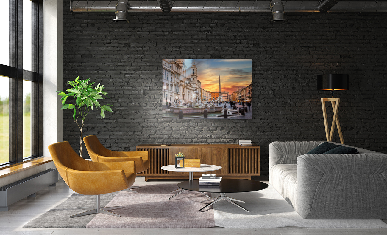 Dusk in famous Piazza Navona in Rome Reproduction