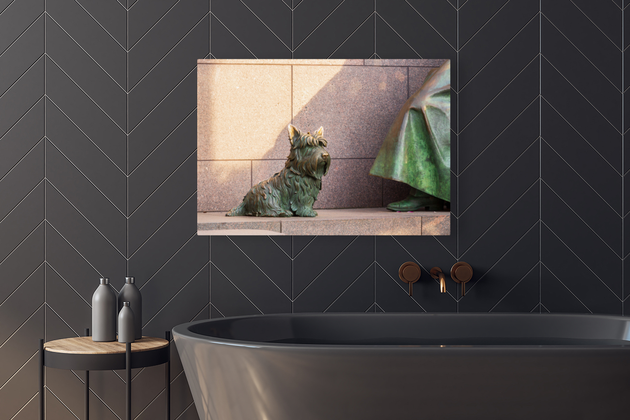 Pet dog at Roosevelt memorial Washington DC Reproduction