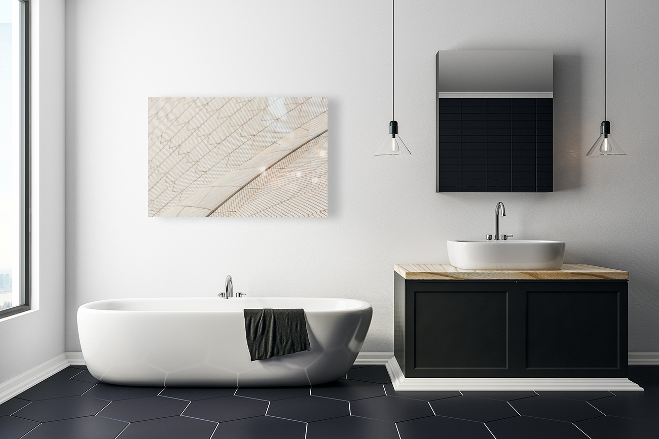 Unusual view of Sydney Opera House Reproduction