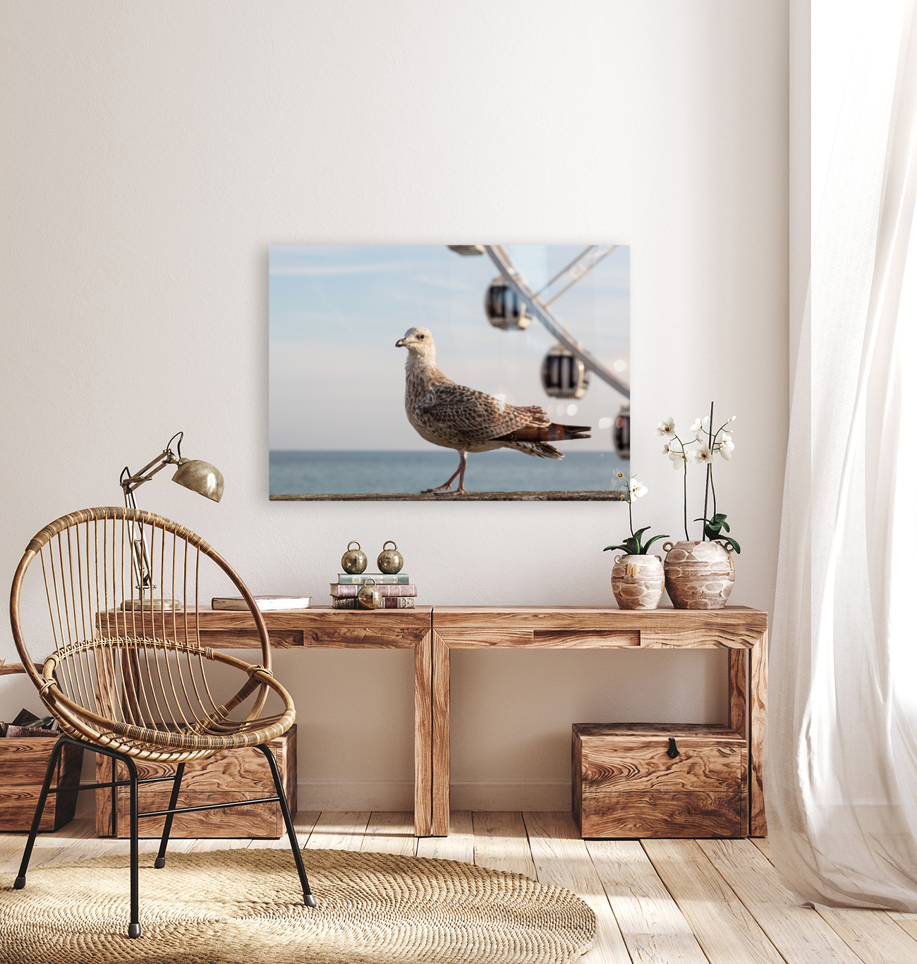 Seagull on promenade in Brighton Reproduction