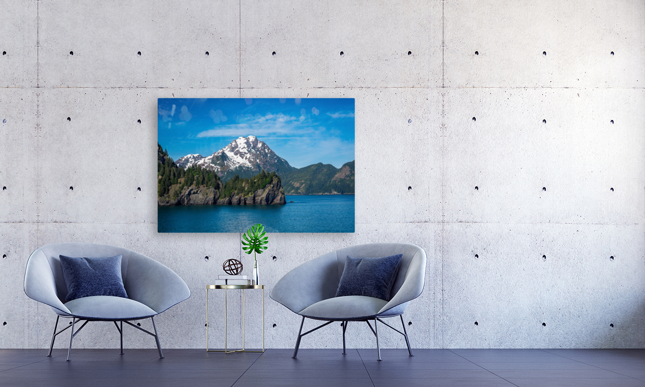Rocky outcrops in the bay at Seward in Alaska Reproduction