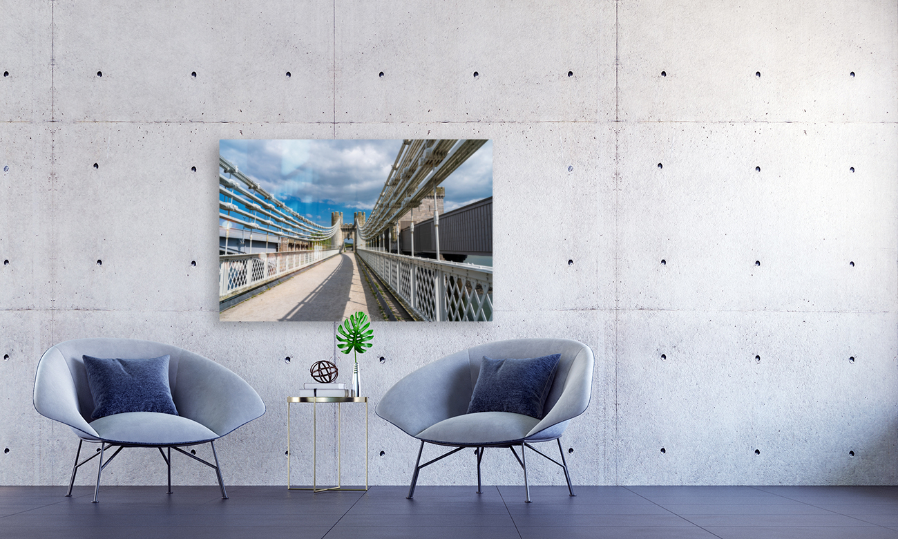 Thomas Telford suspension bridge to the Castle in Conwy Reproduction