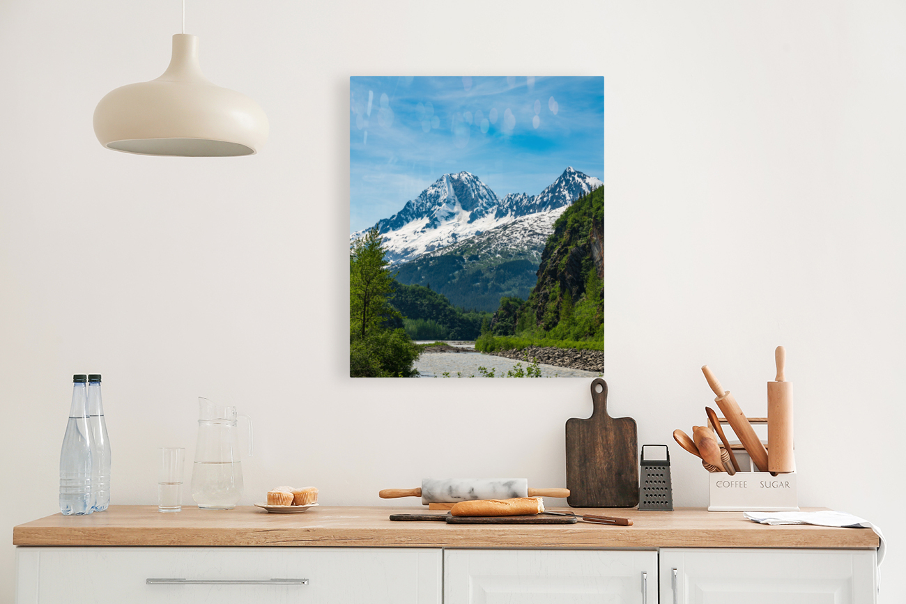 Majestic mountains from Keystone Canyon rise over trees Reproduction
