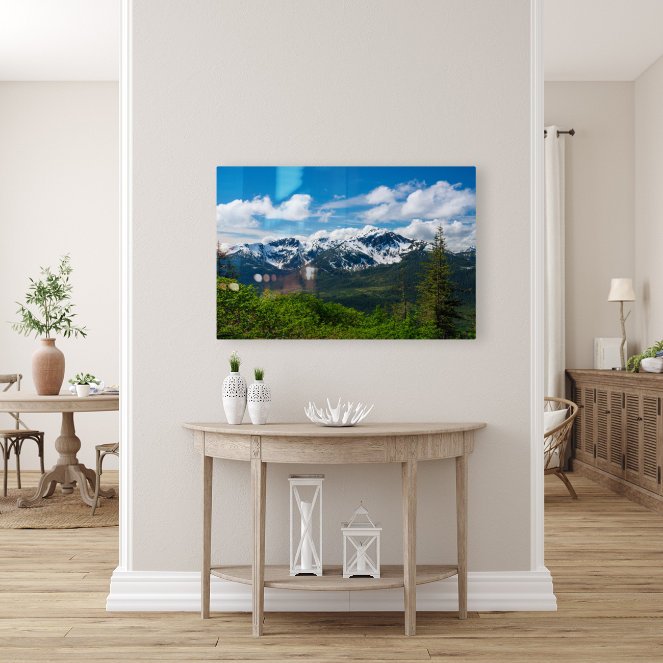 View from Mount Roberts toward Mt Bradley above Juneau Alaska Reproduction