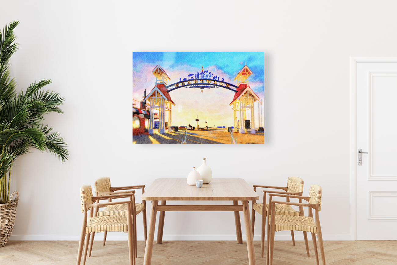 Watercolor of famous sign above Ocean City Reproduction