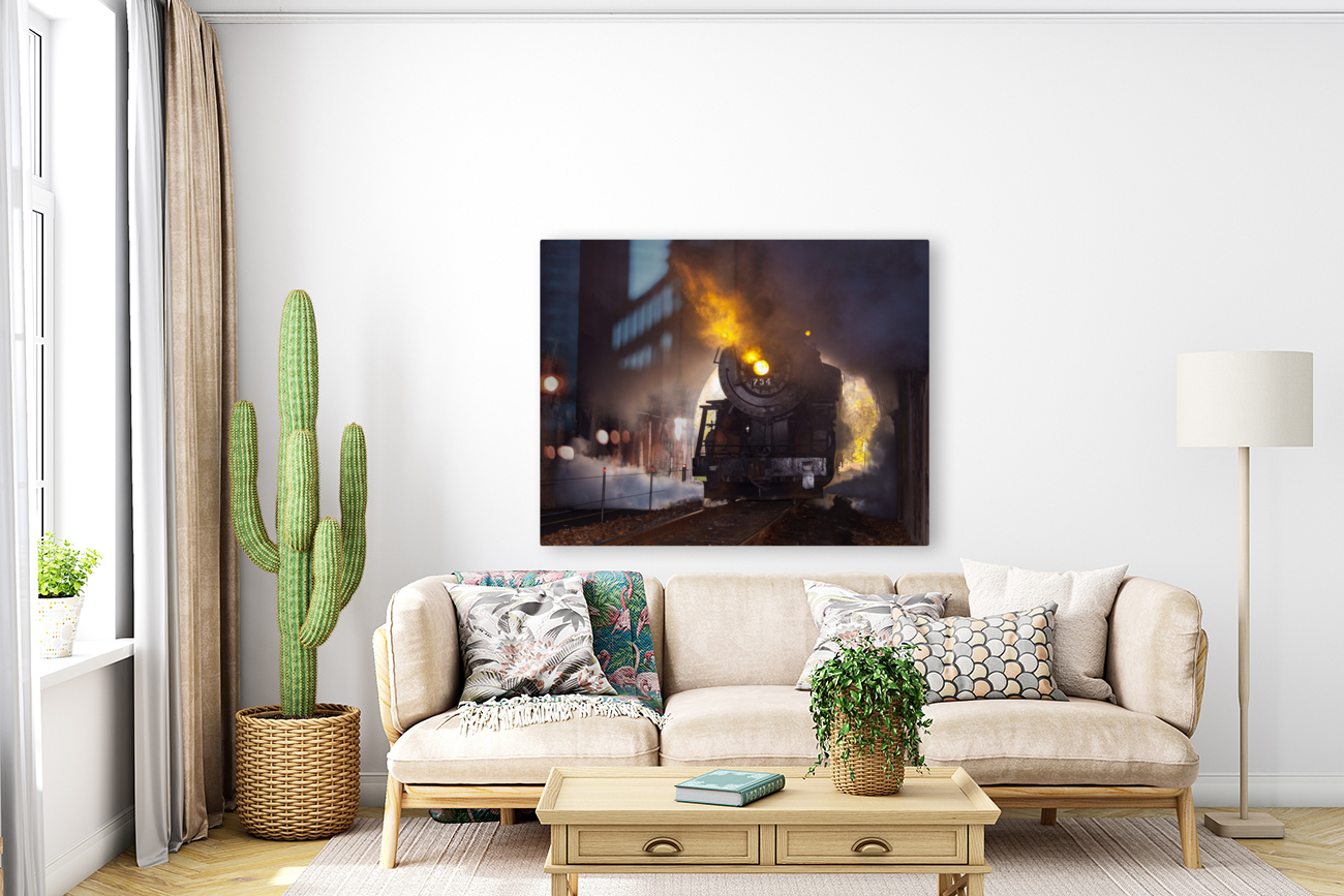 Dramatic 1916 Baldwin Steam locomotive enters tunnel Reproduction