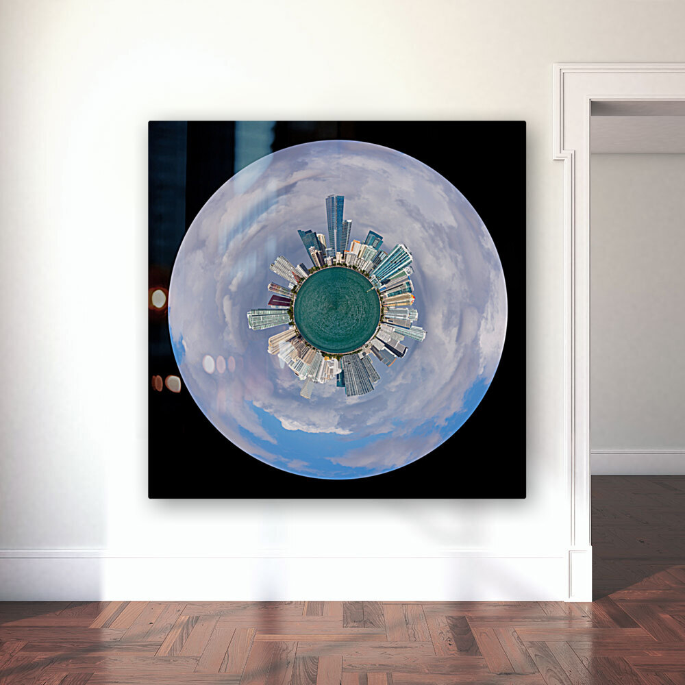 Little earth circular view of Miami Skyline Reproduction