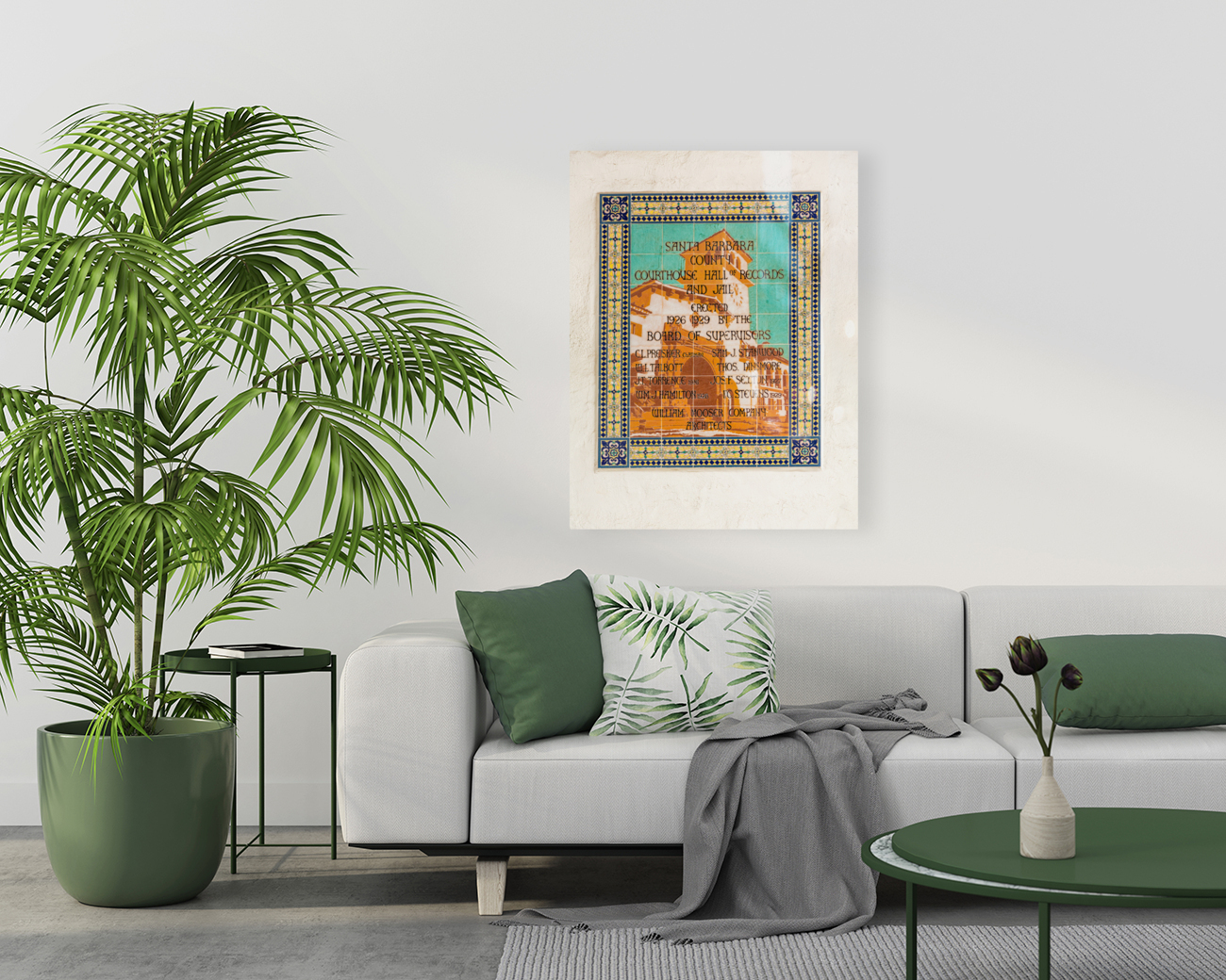 Tiling celebrating building of Courthouse Reproduction