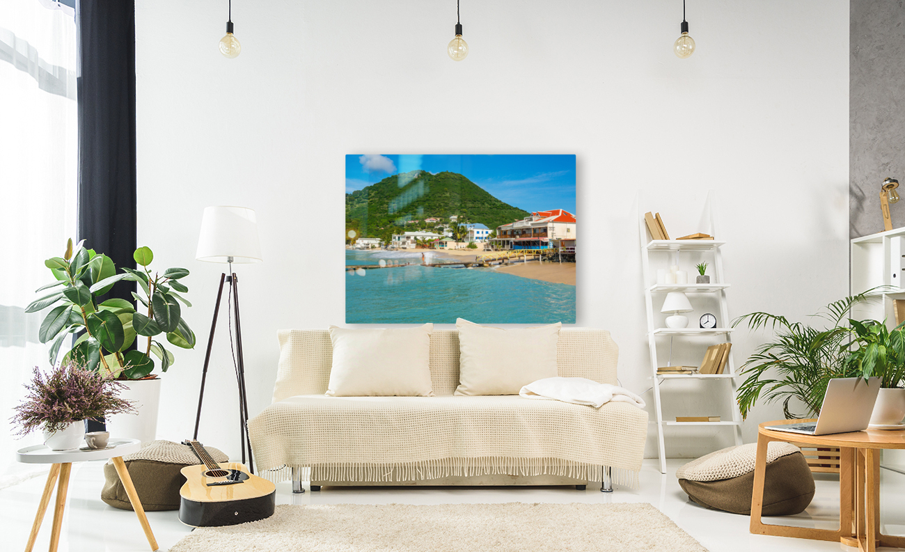 Beach at Grand Case in St Martin Caribbean Reproduction