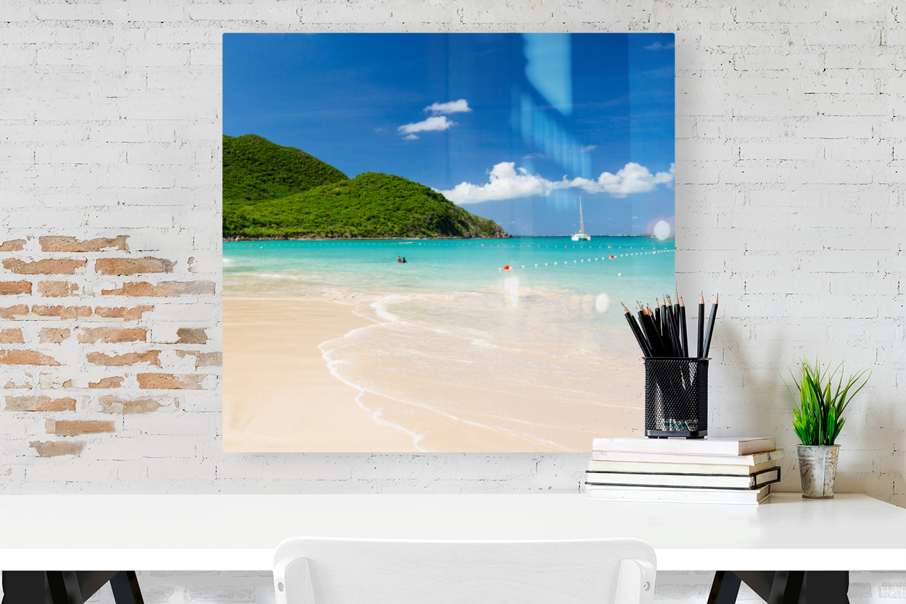 Glorious beach at Anse Marcel on St Martin Reproduction