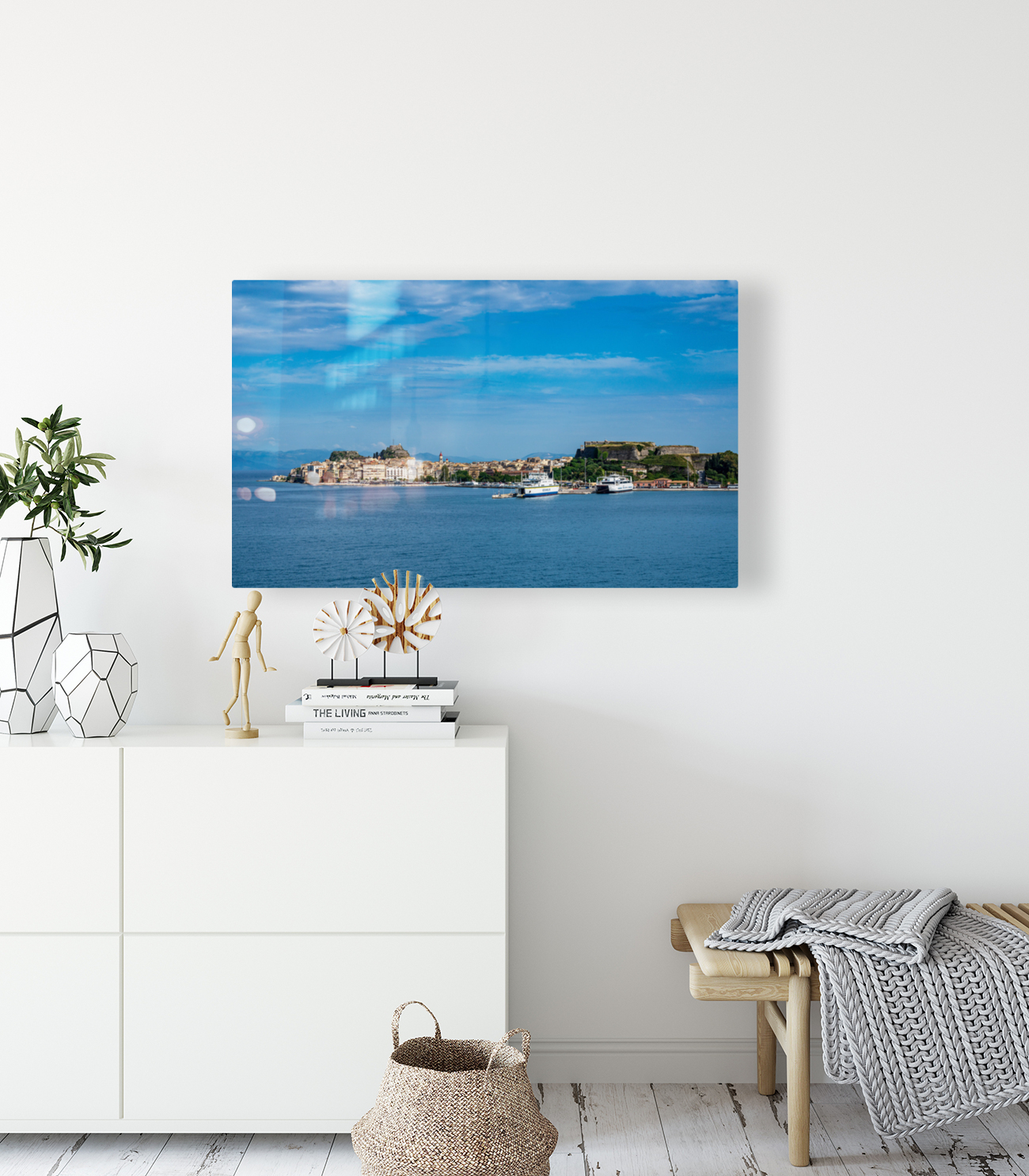 Panorama of port by Kerkyra on Corfu Reproduction