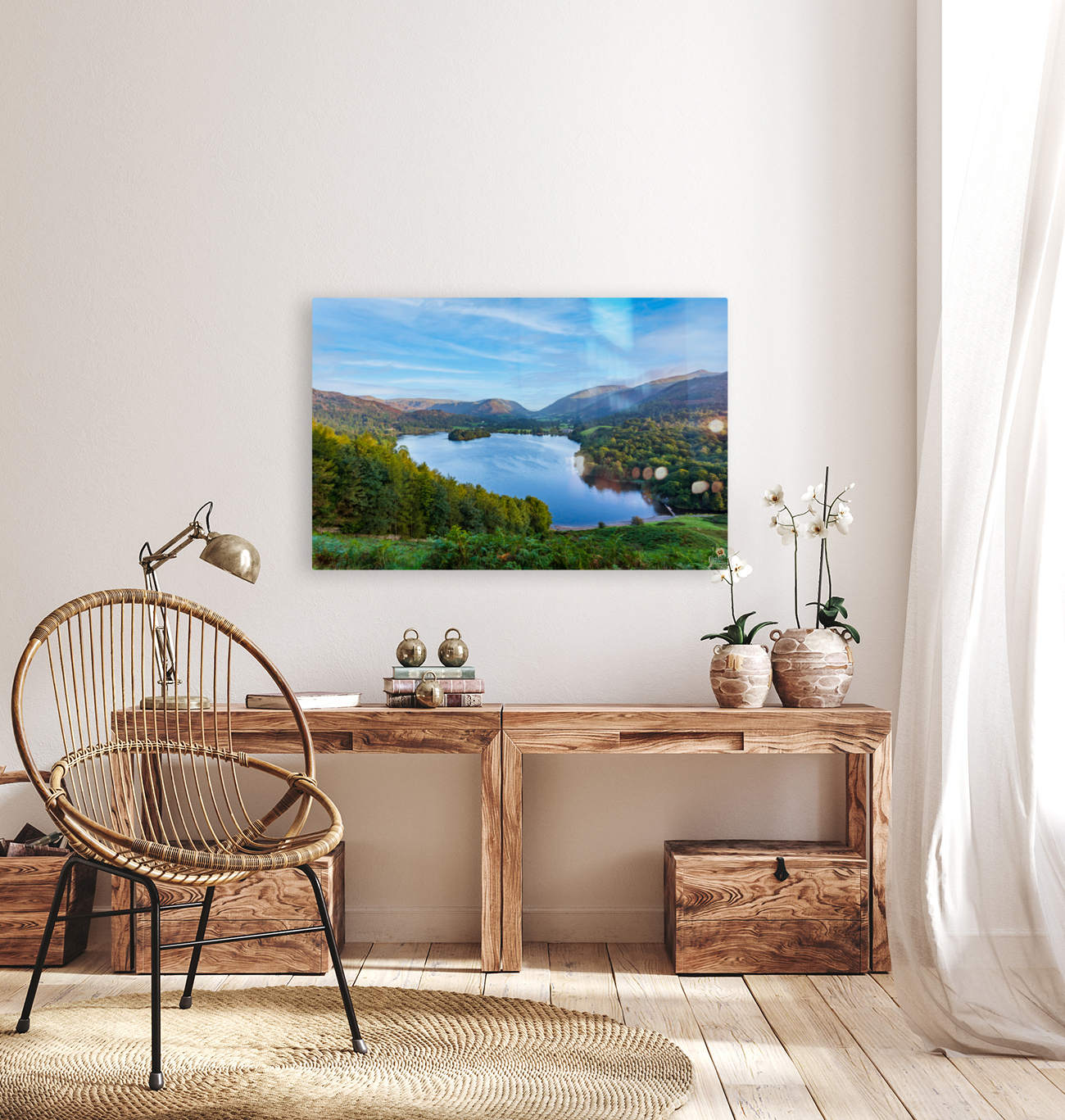 Lake Grasmere in early morning in Lake District Reproduction