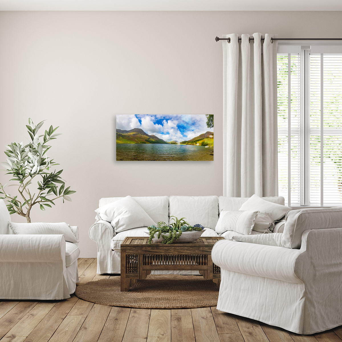 Panorama of Buttermere in Lake District Reproduction